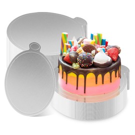 zsccxq Mini Cake Boards 50 Pack 4 Inch Silver Mini Dessert Plates Round Disposable Cardboard Plates for Cake DIY, Baking Dessert Party Wedding Birthday (Silver)