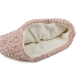 styleBREAKER Damen breites Multifunktion Strick Stirnband mit Zopfmuster, Thermo Fleece Futter, Tube Schal, Headband 04026030, Farbe:Altrose