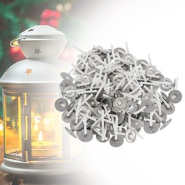 Stoppini per Candele con Supporto 500 Pezzi Stoppino per Candela in Cotone Stoppini pre-cerati Stoppino in Cotone Naturale lunghi 26 mm per Fare Candele