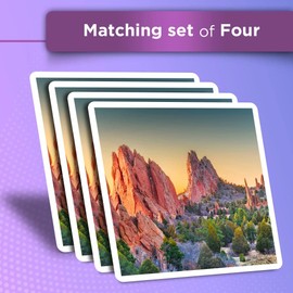 Vinyl Square Stickers (Set of 4) 10cm - Garden of the Gods Colorado Springs USA for Laptops, Tablets, Luggage, Scrap Booking, Fridges #50997