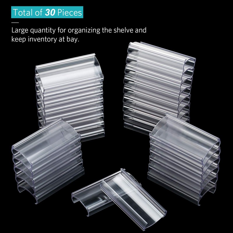 Outus 30 Pieces Plastic Label Holders Wire Shelf Label Holders