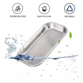 KAWAICAT Paquete de 3 bandejas quirúrgicas,Bandeja De Acero Inoxidable Laboratorio,Dentista,Tattoo