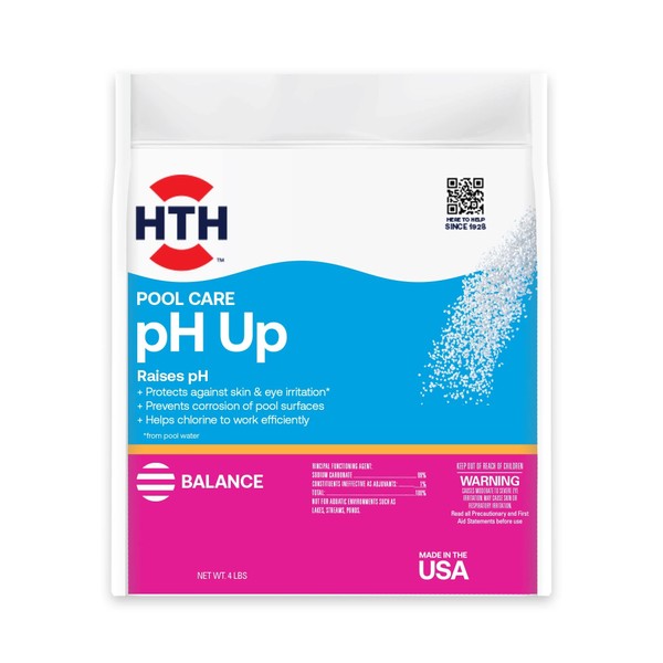 HTH 67058 Swimming Pool Care pH Up, Raises pH, Swimming Pool Chemical, 4 Lbs