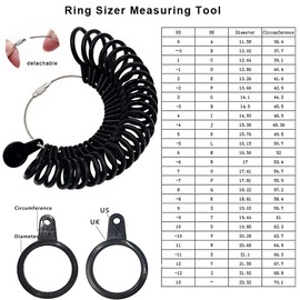 Ring Sizer and Wrist Size Measuring Tool Set, Plastic Ring Sizer Guage Bracelet Sizing Kit, Jewelry Gauge for Easy at-Home Measurement