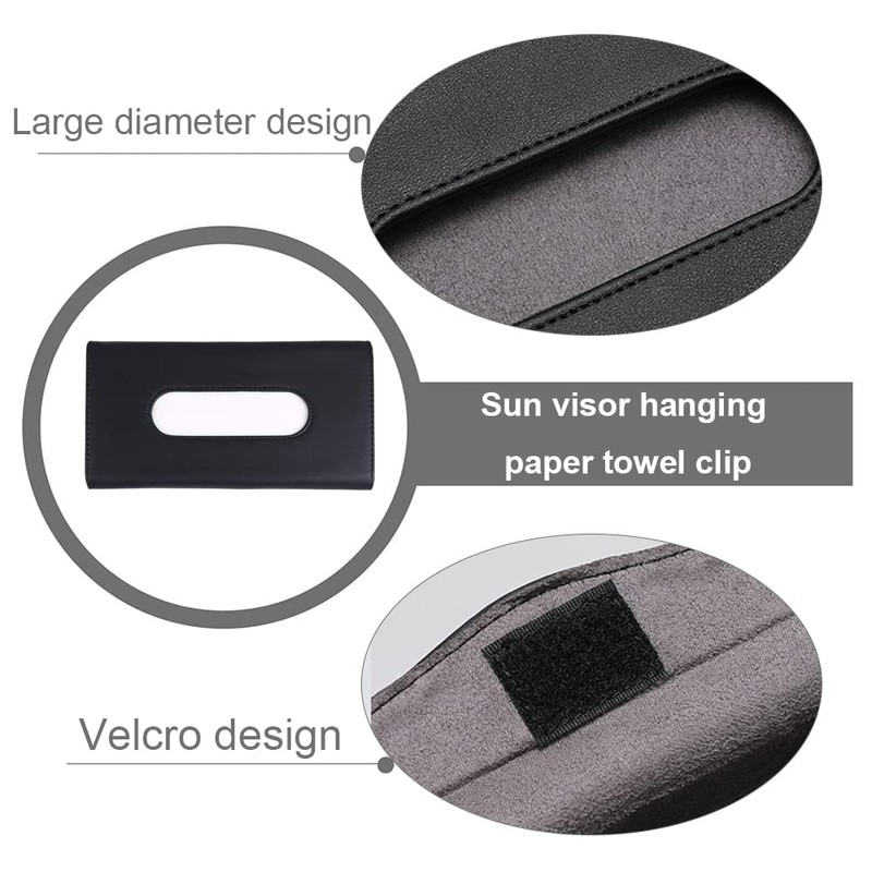 Car Visor Tissue Box Multifunctional Car Tissue Holder PU Leather