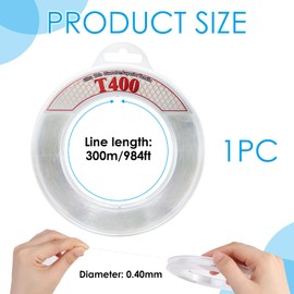 300m Strong Monofilament Fishing Wire, 0.4mm 43LB Clear Nylon Thread Invisible Line for Sea Fishing Beading Crafting, Perfect for Catching Fish and Creating Beautiful Crafts