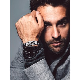 Bandmax Ich Liebe Dich Leather Bracelet Men's Stainless Steel Bracelet Men's Wrap Bracelet with Card Infinity Knot Bracelet for Birthday Christmas Fashion Jewellery Accessory, Stainless Steel