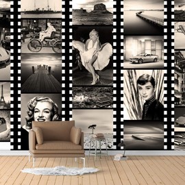 IDEA4WALL Wall Murals for Bedroom Vintage Bar Theme Removable Wallpaper Peel and Stick Wall Stickers - 66x96 inches