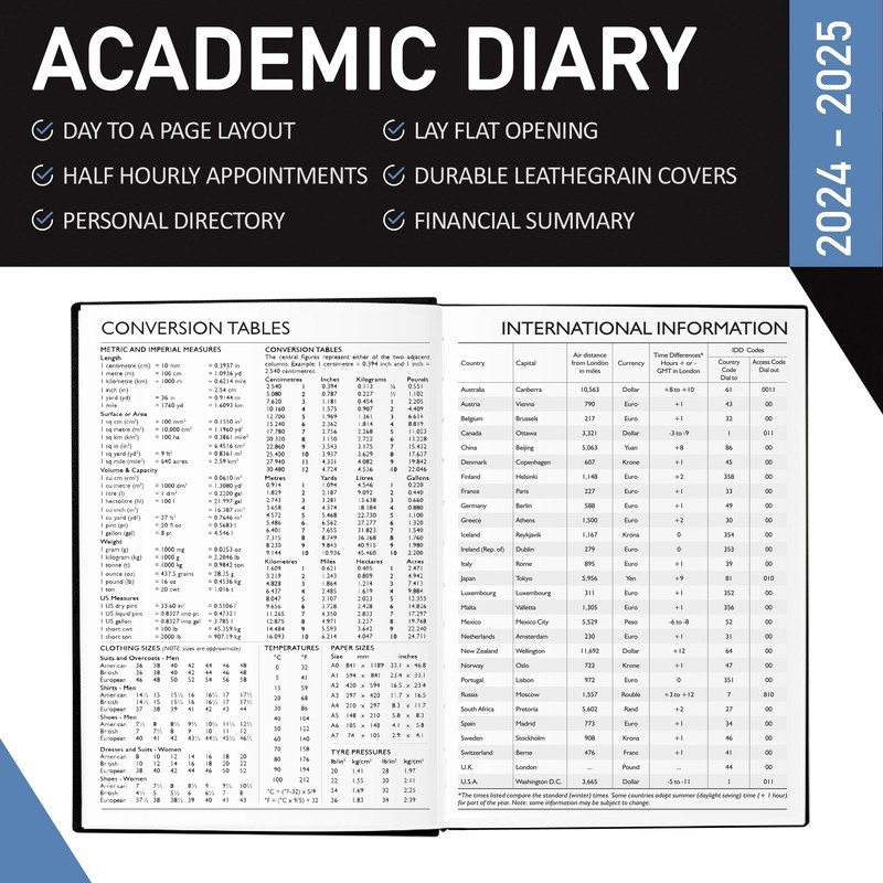 2024 2025 Academic Student Diary A5 Week to View Case-bound