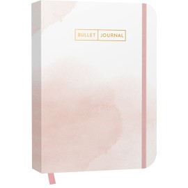 Bullet Journal "Watercolor Rose" 05: Mit Punkteraster, Seiten für Index, Key und Future Log sowie Lesebändchen, praktischem Verschlussband und Innentasche