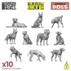 Greenstuff World GSWD-12291 Diorama Accessory 3D Printing Set, Dogs, 10