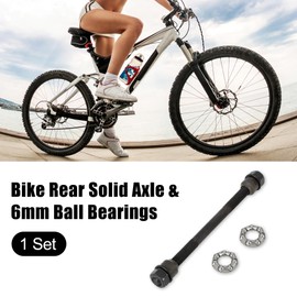 X AUTOHAUX 1 Set 9.5mm Bike Rear Solid Axle with 6mm Ball Bearings for Road Bicycle