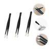 jojofuny 3pcs Stainless Steel Eyelash Applicator Tweezers for Makeup and