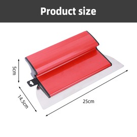 VZU 25cm Drywall Skimming Blade, High Grade Smoothing Spatula, Speed Skimming Spatula, Speed Skim Wall Plastering Tools for Drywall, Plasterboard, and More (Red）