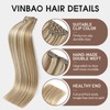 VINBAO Clip in Hair Extensions Real Human Hair 14inch 140g