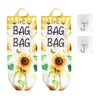 Tiardey 2 Pack Wall Mounted Plastic Bags Sunflower with Tassels