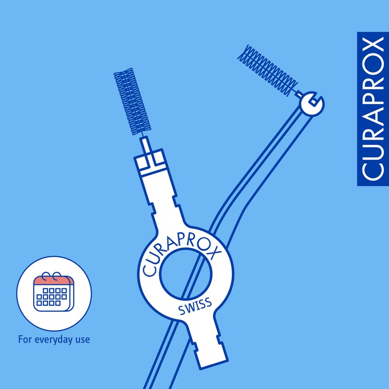 Curaprox CPS 505 Implant Replacement, 4 Pack, Blue, Swiss Made