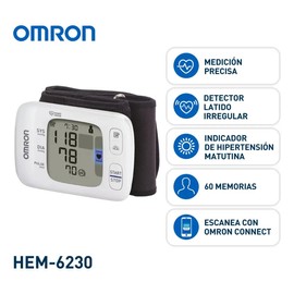 OMRON- Baumanómetro Digital de Muñeca con alta precisión de mediciones, compatible con la app OMRON Connect para escanear y almacenar los datos de