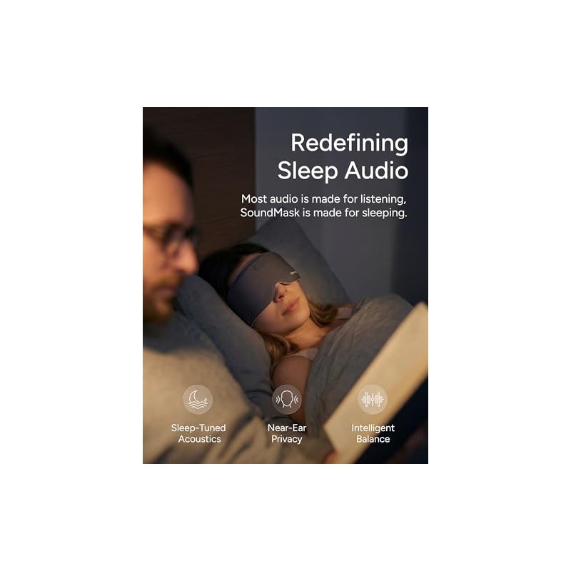 Sleenova SoundMask - Sleep Mask with Built-in Audio for Side
