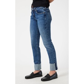 Mavi Women's Emma Mid Rise Slim Boyfriend Jeans, Mid Used Flex Blue, 30x32