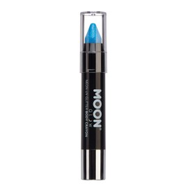 Moon Glow - Neon UV Glitter Makeup Pen Body Chalk Colouring Pencil for Face and Body - Blue - Glows Bright Under UV Lighting