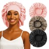 ZHENSILK 3PCS Silk Sleep Bonnet for Women, Large Satin Hair