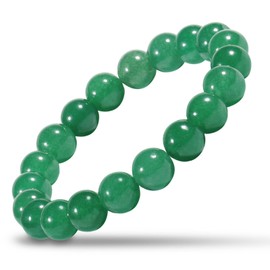 Natural Stretch Jade Bracelet for Women Men 10MM Bead 6.7 Inch to 7.5 inch Healing Crystal Energy Gemstone Bracelet for Women Men Present (green)