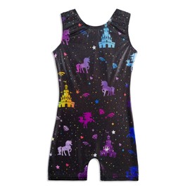 HOZIY 6t Gymnastics Leotards for Girls with Shorts Bike Shorts Biketard Size 6-7 Years Old 7yr Old Rainbow Dinosaur Outfits Dance Para Gimnasia Kids Bodysuits Clothes Clothing Sparkly