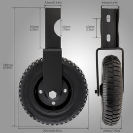 Gate Wheel 8 inch Under Mount Farm Gate Caster with Screws and Spanner,400lb Capacity Heavy Duty Tube Gate Caster for Chain Link Fence Swing Gate