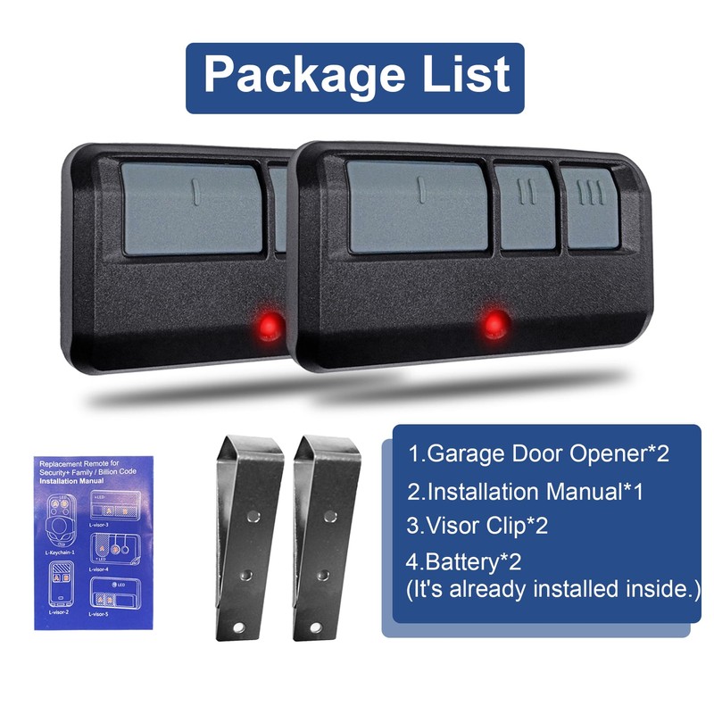 2 for Chamberlain Craftsman LiftMaster Garage Door Opener Remote, Replaces