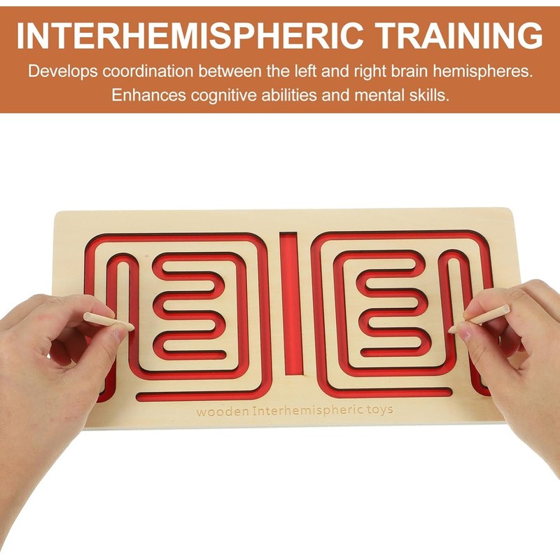 PrfcNL Wooden Interhemispheric Brain Puzzle for Left and Right Coordination
