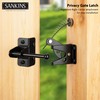 SANKINS Self-Locking Gate Latch with Spring Cable Pull for Wooden