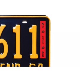 1965 New York License Plate Registration Sticker, YOM, NY, Tag, DMV