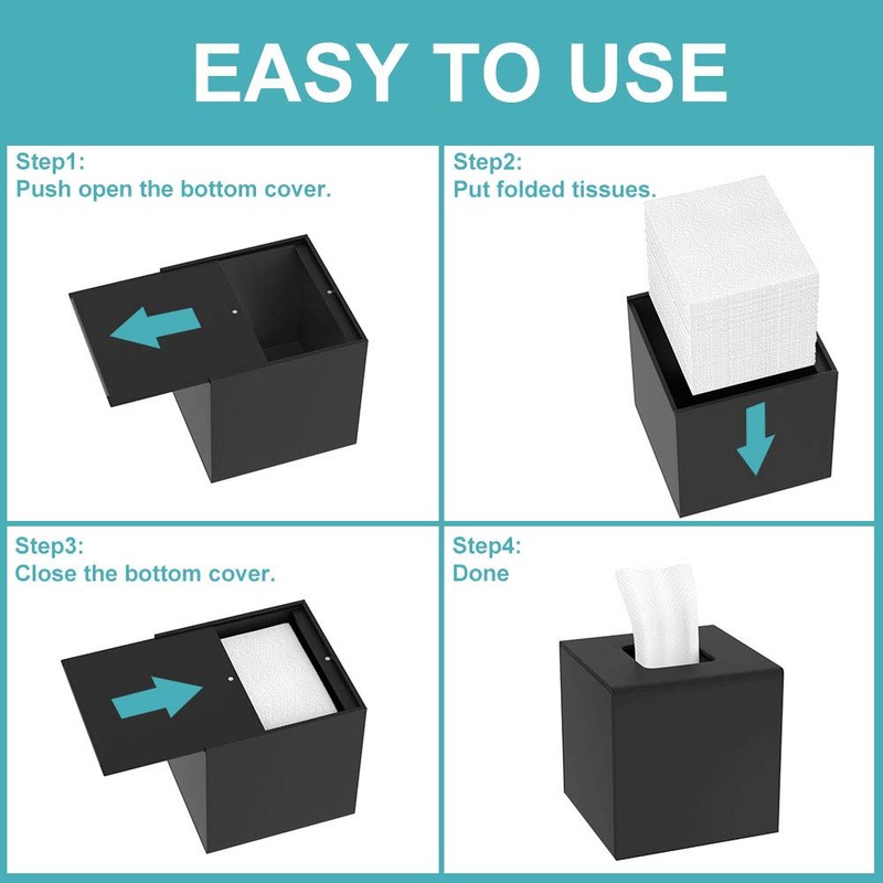 HIIMIEI Acrylic Tissue Box Cover Clear Tissue Holder Square Napkin