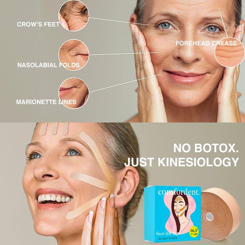 Kinesio - Cinta para levantamiento de cara y cuello, liberación