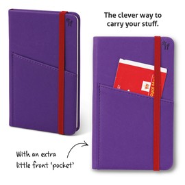 IF Bookaroo A6 'Pocket' Notebook - PURPLE/RED, Hard Cover Notebook with Elastic Closure & Ribbon (A6) 15.5 x 9.5cm, 43004
