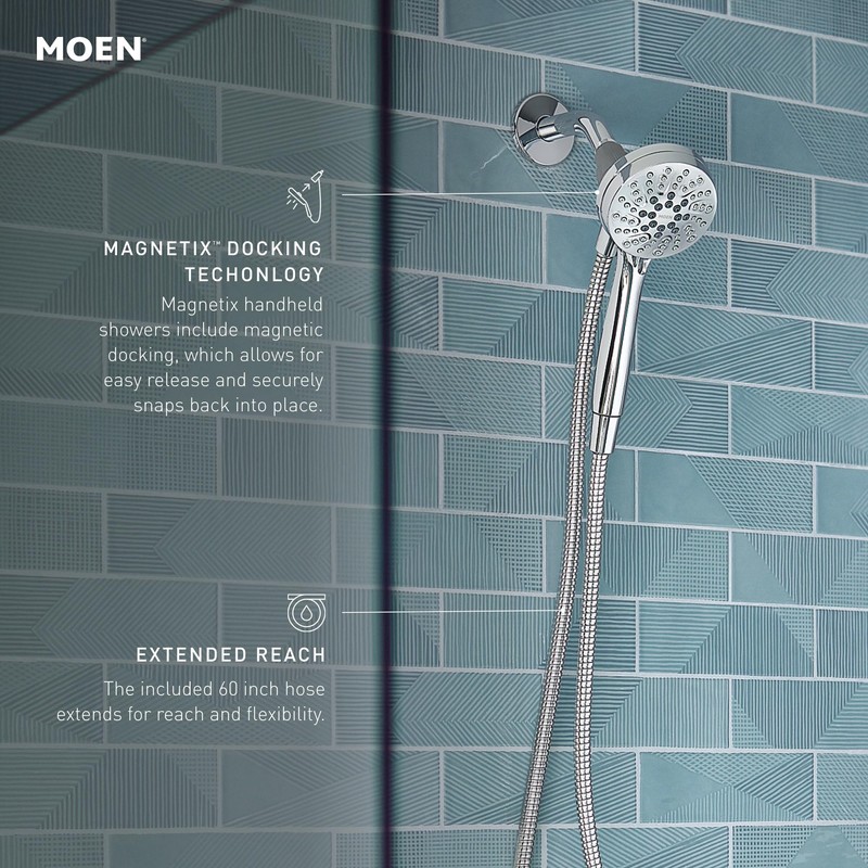 Moen Engage Magnetix Shower Head with Handheld Sprayer, 6 Handheld