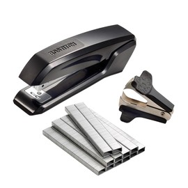 Bostitch Office Ascend 3 in 1 Stapler Value Pack, 20 Sheet Capacity, Includes 5000 Staples, Integrated Remover & and Extra Staple Remover, Staple Storage Compartment, Assorted Colors (Colors May Vary)