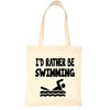 Print4U I'd Rather Be Swimming Swimmer Shopping Tote Bag Ladies