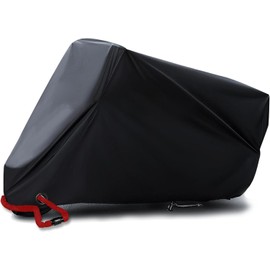 Motorcycle Cover with Seam Tape Motorcycle Tarpaulin - 230D Oxford Outdoor Scratch-Resistant Waterproof Motorcycle Tarpaulin with Locking Holes for Motorcycle Scooter