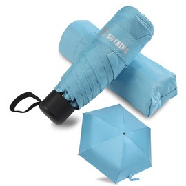 GAOYAING Travel Umbrella Mini Umbrellas for Rain Sun&Rain Lightweight Small UV Sun Umbrella Compact Suit for Pocket with Case