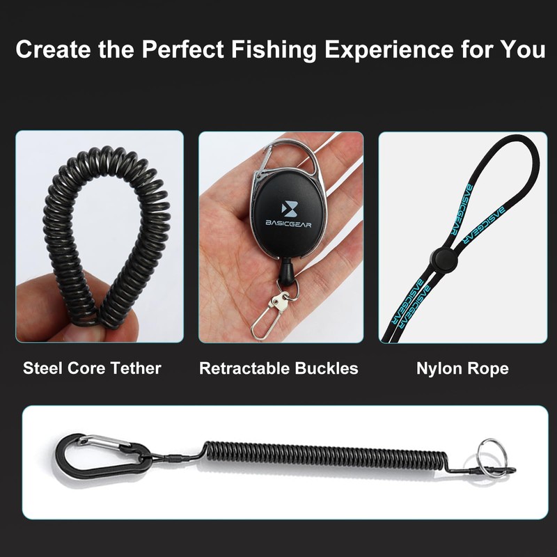 BasicGear Fishing Tool Kit, Pliers, Gripper, Scissors, Knife, Blue