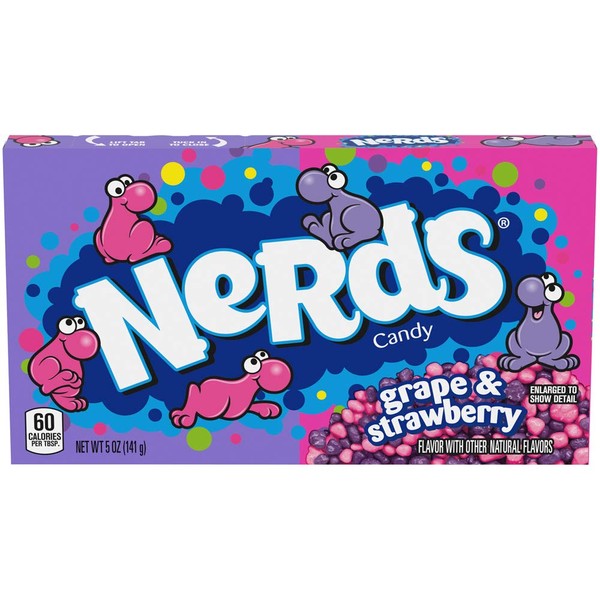 Nerds Grape & Strawberry Candy Theater Box, 5 Ounce, Pack of 12
