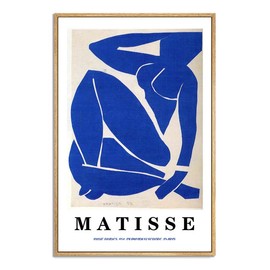 NARIA ART Framed Canvas Prints Wall Art Blue Nude By Henri Matisse,Matisse Artist Prints Wall Art,Vintage Historic Cultural Illustrations Paintings for Livingroom,Bedroom,Office-12''x16''Natural Framed