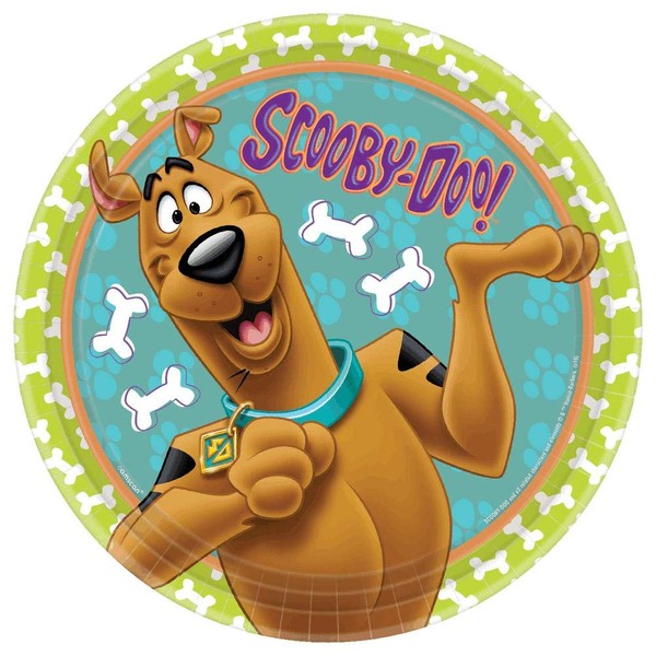 "Scooby Doo Zoinks" Teal and Green Round Party Paper Plates 9", 18 Ct.