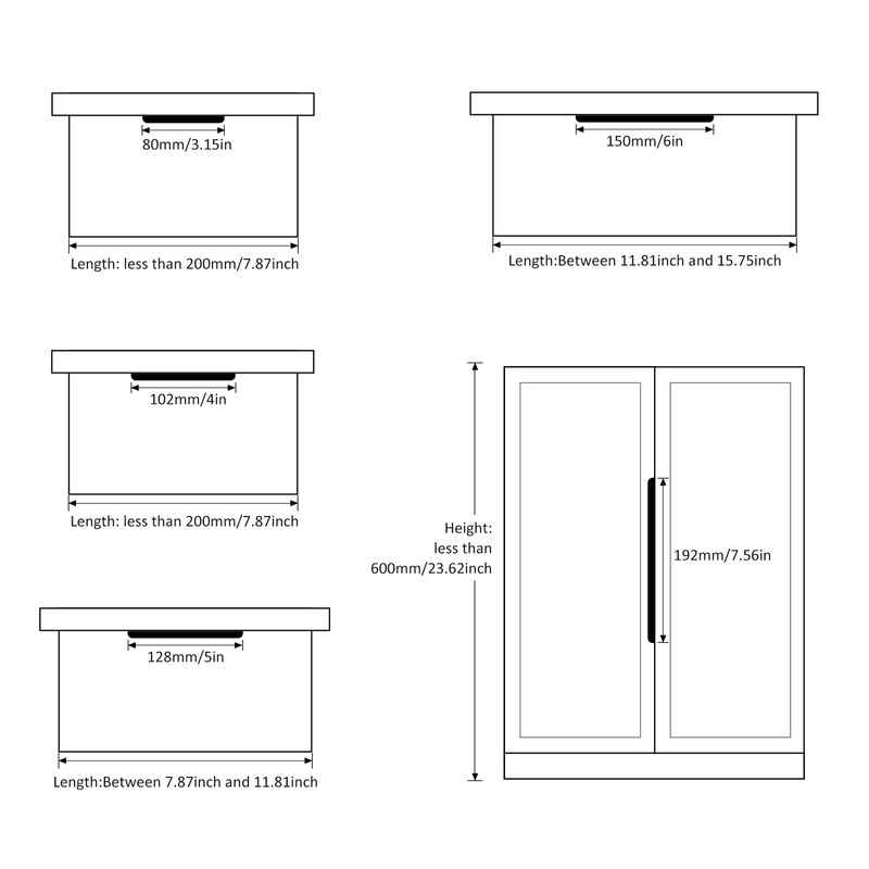 Peaha 10 Pack Kitchen Cabinet Handles 5 inch Black Pulls