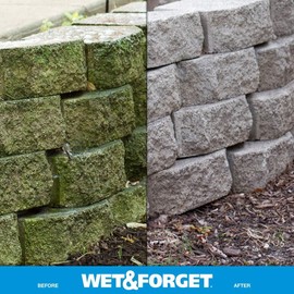 Wet & Forget No Scrub Outdoor Cleaner For Easy Removal Of Mold, Mildew And Algae Stains, Bleach-Free Formula, 1 Gallon Concentrate - Ships To California Only, 128 Fluid Ounces