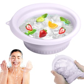 Silicone Face Ice Bath Bowl,Collapsible Face Bowl for Ice with Built-In Icetray,Ice Facial Folding Washbasin for Pore Skin,Facial Plunge Bowl Water Chiller Home&Travel