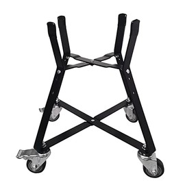 Quantfire Small Big Green Egg Nest, Grill Stand for Big Green Egg Accessories, Rolling Nest with Heavy Duty Locking Caster Wheels Powder Coated Steel for BGE Smoker Kamado Joe Accessories