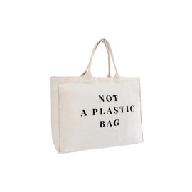 Large Tote Bag - Recycled Cotton Tote bag. All The Things Tote Bag, Travel Bag and Beach Bag tote. Large Grocery Shopping. Natural Color. Durable. Eco-Friendly gift. Sustainable tote bag